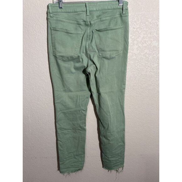 Lauren Conrad High Rise Skinny Ankle Jeans Womens Size 12 Green Cotton Blend Raw - Picture 3 of 10